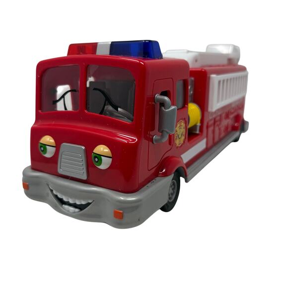Chevron Cars Fuller Fire Truck No.42 Red Ladder Toy Vehicle Y2K Collectible - Picture 2 of 10